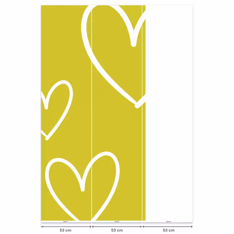 Behang - Groen - Hartjes - Wit — 6