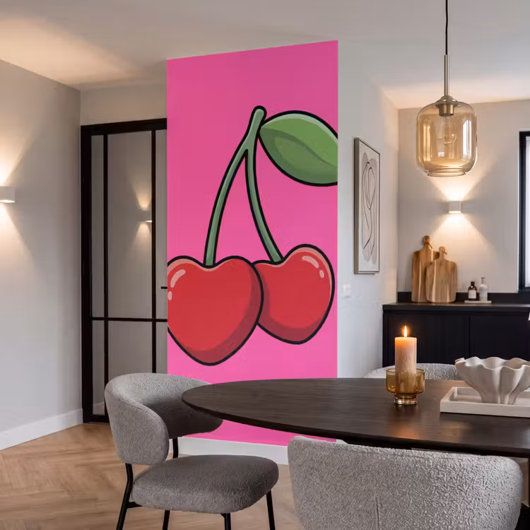 Behang - Kers - Roze - Fruit — 5