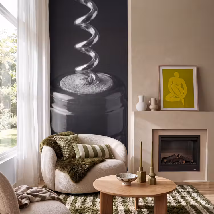 Behang - Kurkentrekker - Wijn - Zwart - Wit — 1