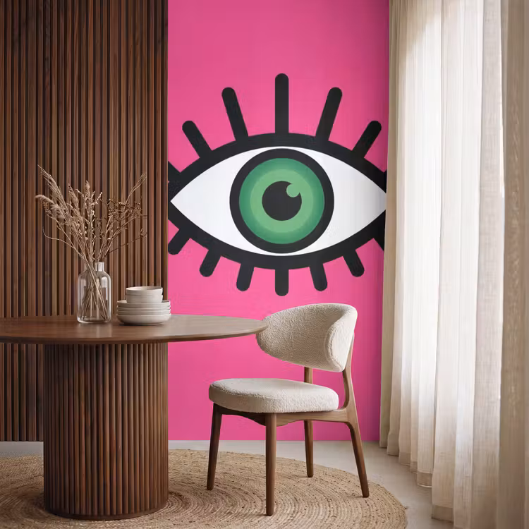 Behang - Minimalistisch - Oog - Roze — 4