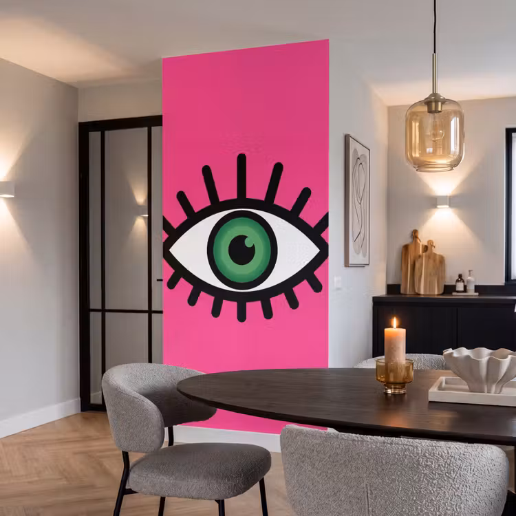 Behang - Minimalistisch - Oog - Roze — 5