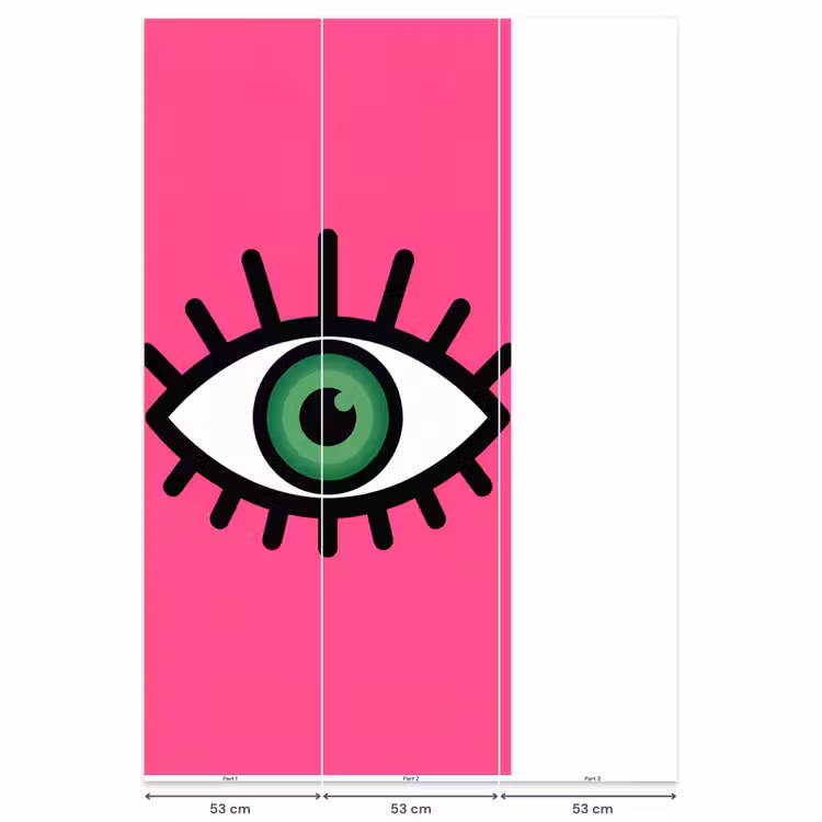 Behang - Minimalistisch - Oog - Roze — 6