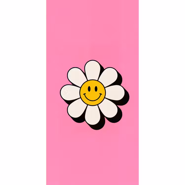 Behang - Smiley - Bloem - Roze — 2