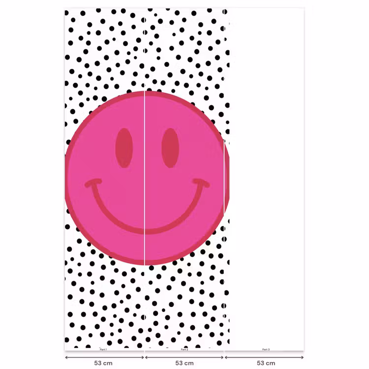 Behang - Smiley - Roze - Stippen — 6