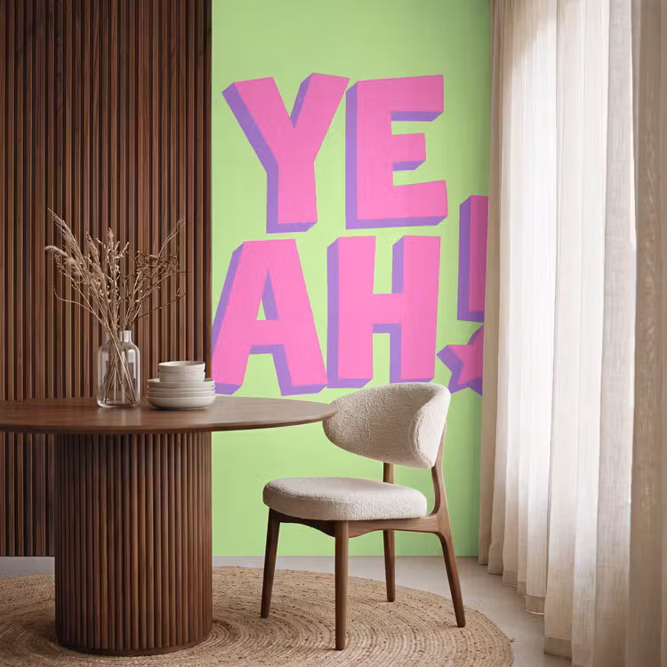 Behang - Groen - Neon - Quote — 4