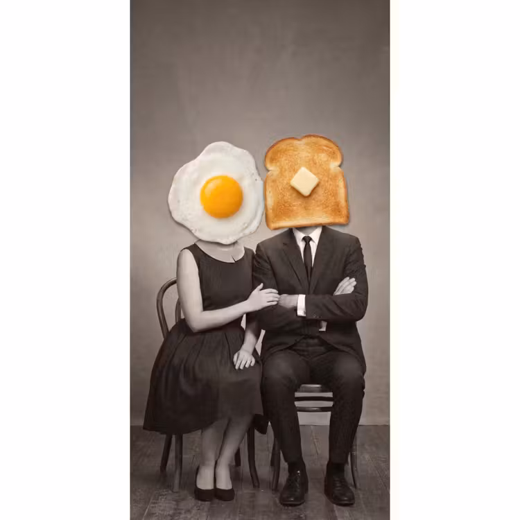 Behang - Ontbijt - Koppel - Ei - Brood — 2