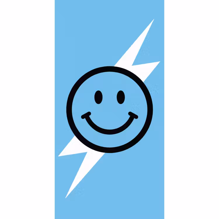 Behang - Smiley - Blauw - Bliksem — 2