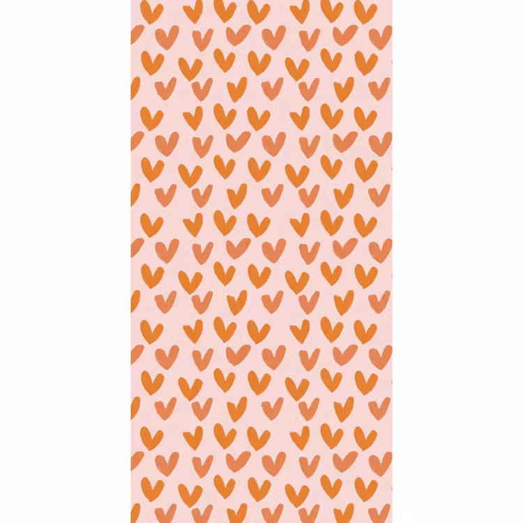 Behang - Hartjes - Getekend - Oranje — 2