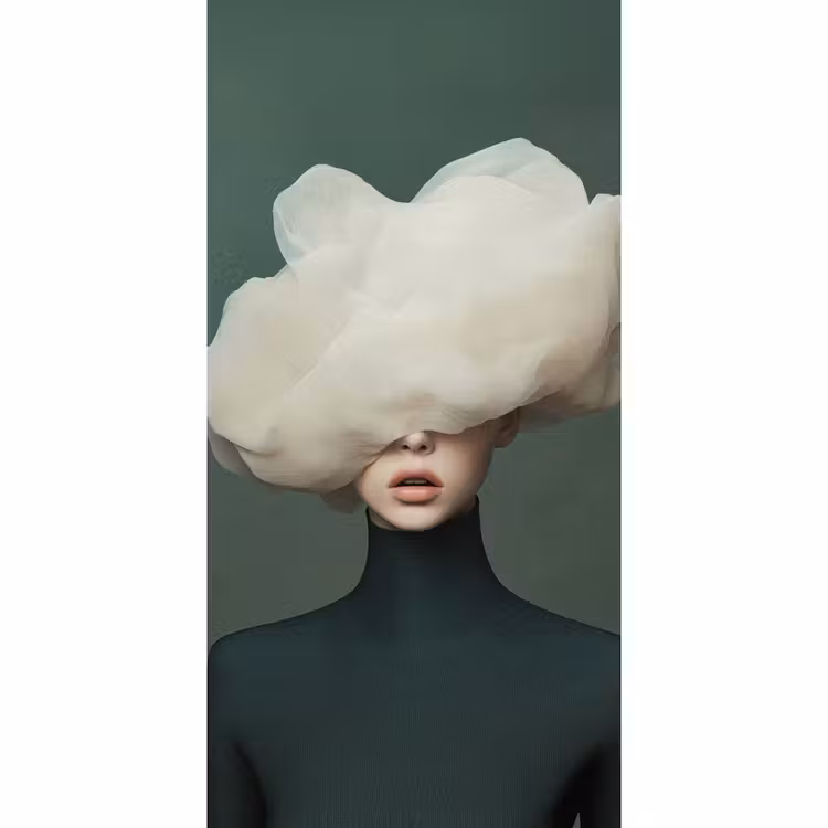 Behang - Hoed - Vrouw - Beige — 2