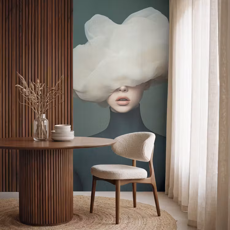 Behang - Hoed - Vrouw - Beige — 4