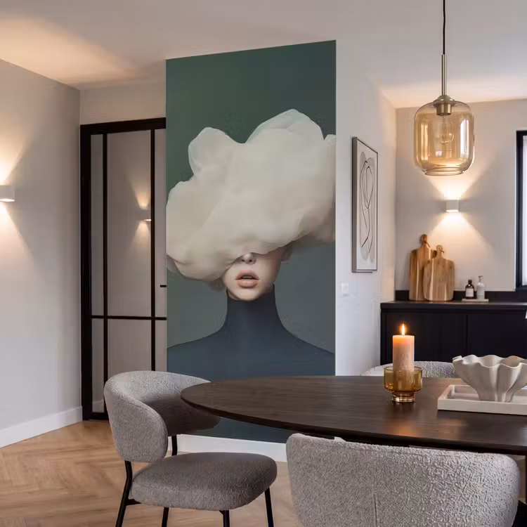 Behang - Hoed - Vrouw - Beige — 5