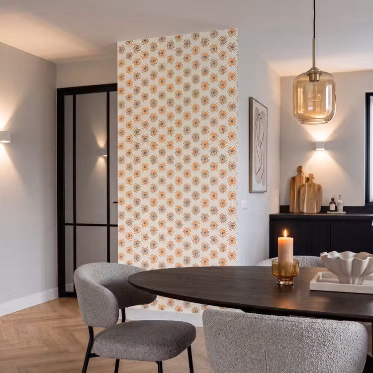Behang - Madelief - Patroon - Oranje — 5