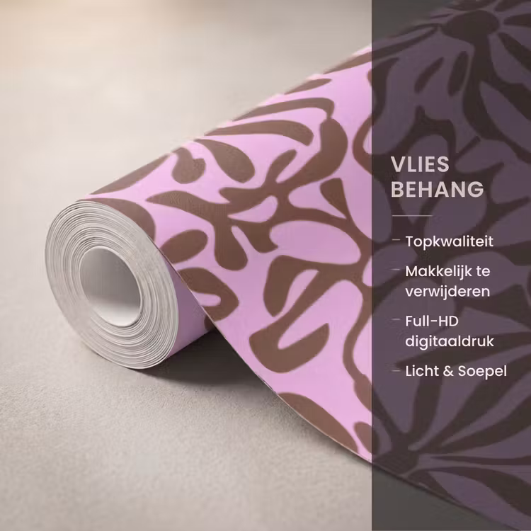 Behang - Organisch - Patroon - Roze — 3