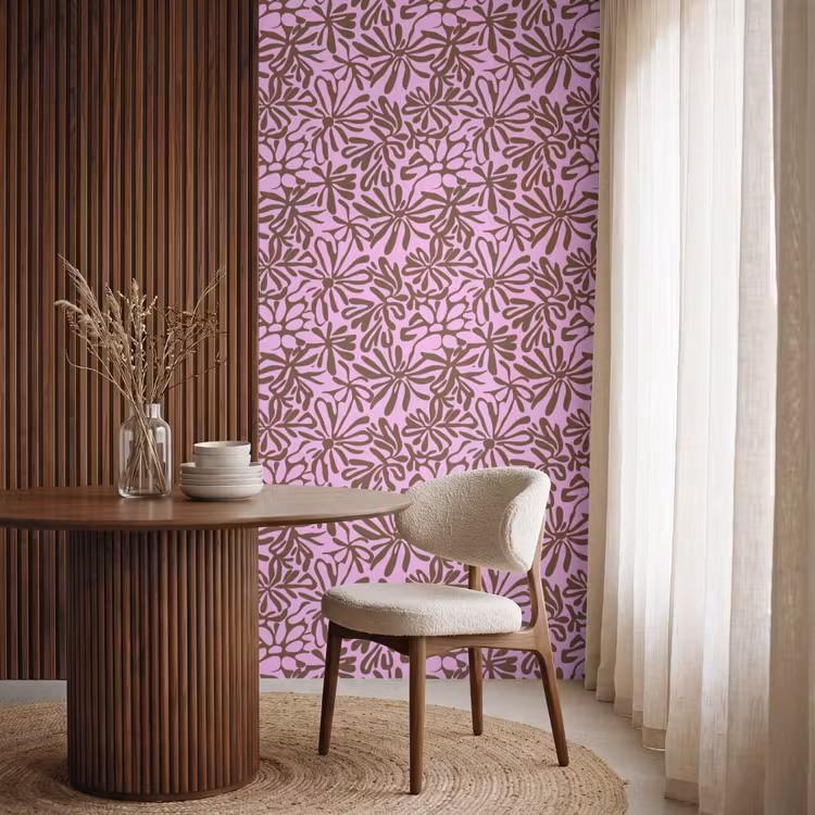 Behang - Organisch - Patroon - Roze — 4