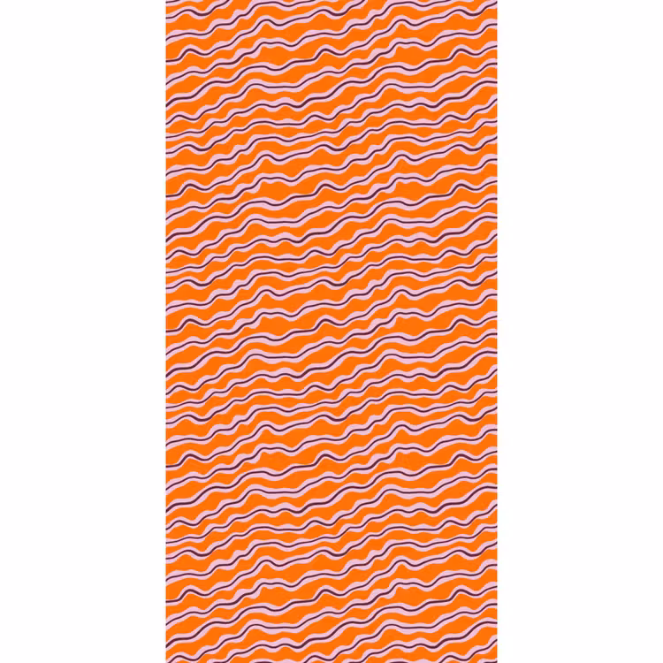 Behang - Retro - Golvend - Oranje — 2