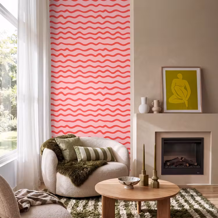 Behang - Speels - Patroon - Rood — 1