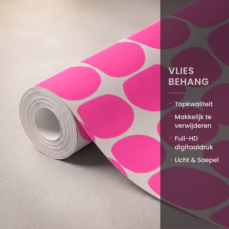 Behang - Stippen - Patroon - Roze — 3