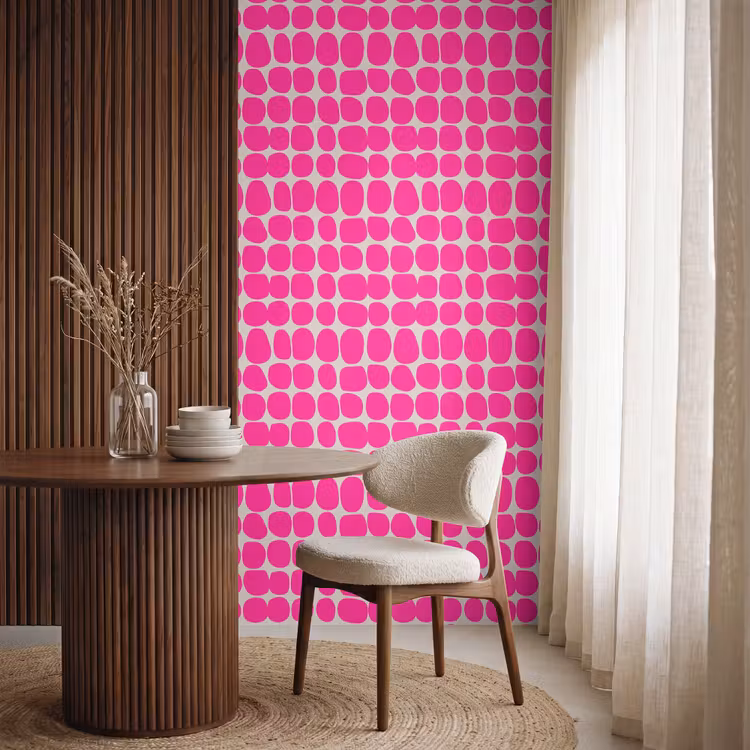 Behang - Stippen - Patroon - Roze — 4