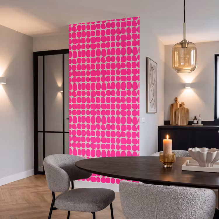 Behang - Stippen - Patroon - Roze — 5