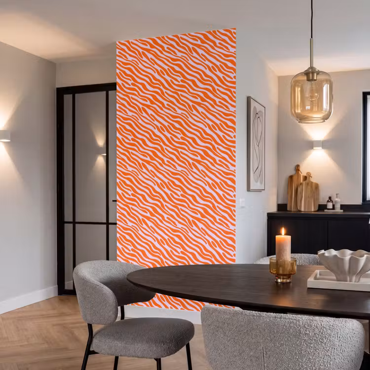 Behang - Strepen - Dynamisch - Oranje — 5
