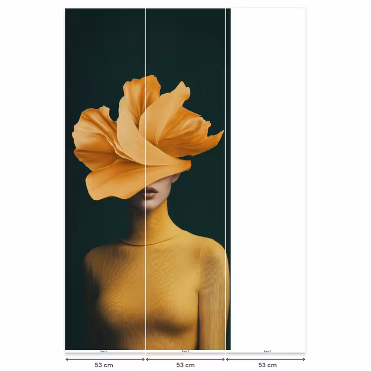 Behang - Vrouw - Hoed - Geel — 6