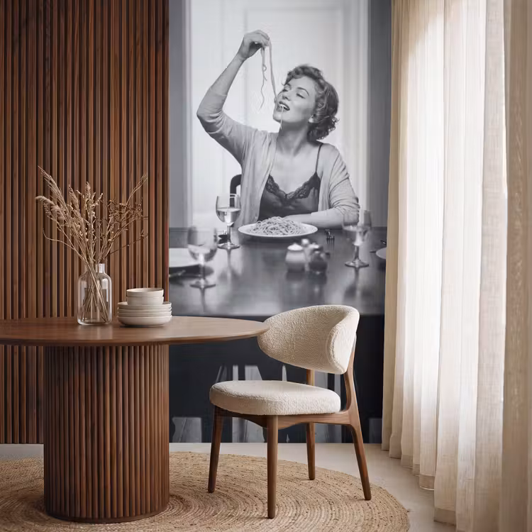 Behang - Vrouw - Spaghetti - Zwart - Wit — 4
