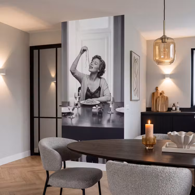 Behang - Vrouw - Spaghetti - Zwart - Wit — 5