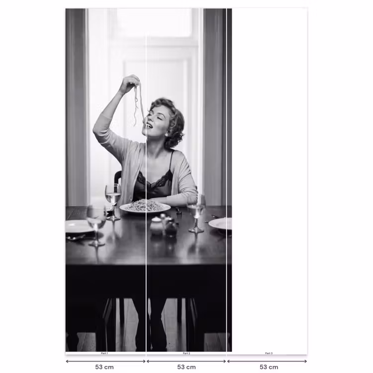 Behang - Vrouw - Spaghetti - Zwart - Wit — 6