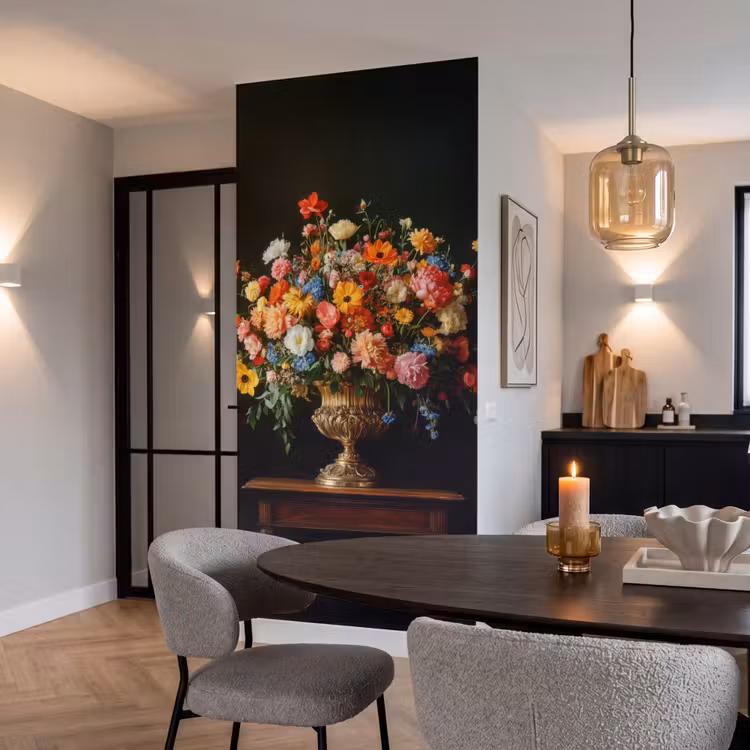 Behang - Goud - Bloemen - Kleuren - Vaas — 5