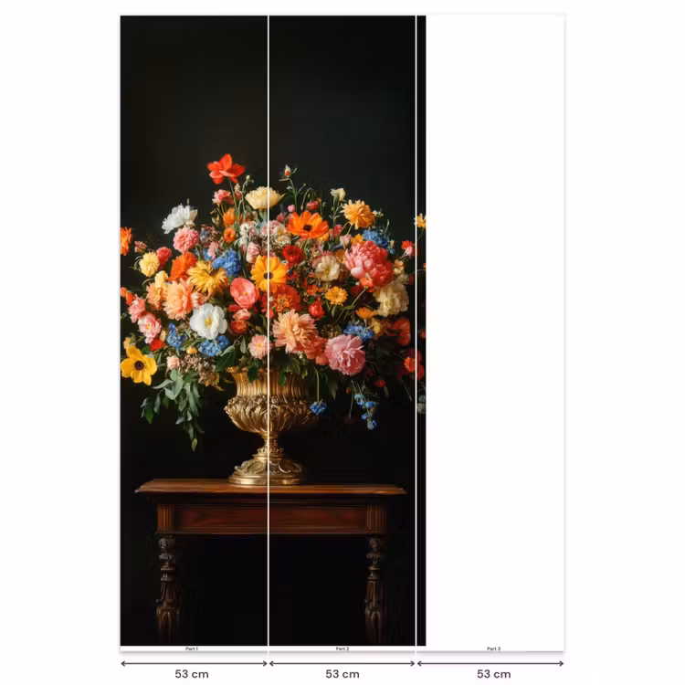Behang - Goud - Bloemen - Kleuren - Vaas — 6