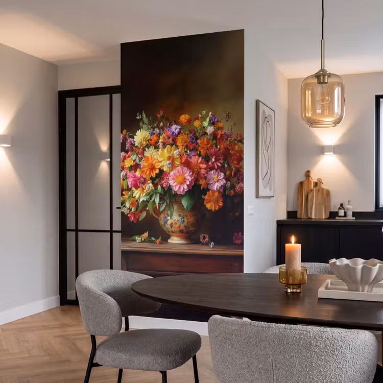 Behang - Kleuren - Boeket - Vaas - Hout — 5