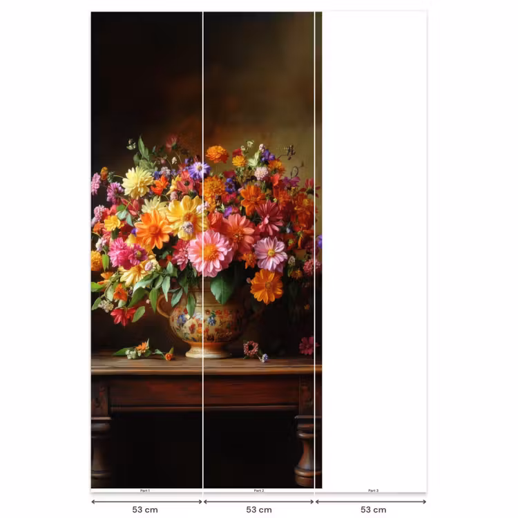 Behang - Kleuren - Boeket - Vaas - Hout — 6