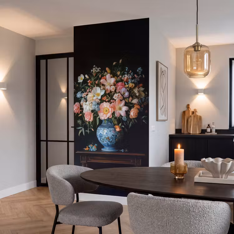 Behang - Roze - Bloemen - Vaas - Kleuren — 5