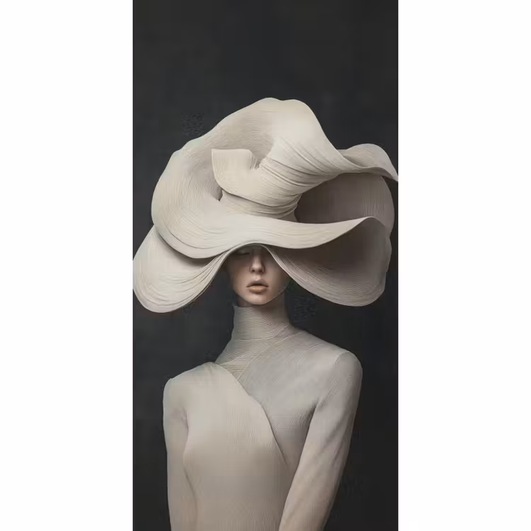 Behang - Modern - Vrouw - Hoed — 2