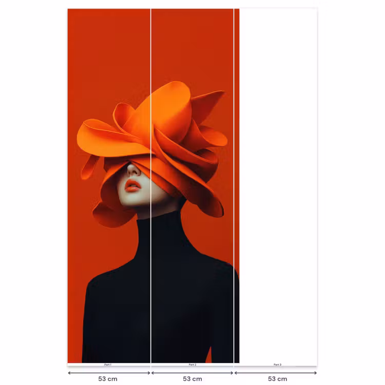 Behang - Oranje - Hoed - Vrouw — 6