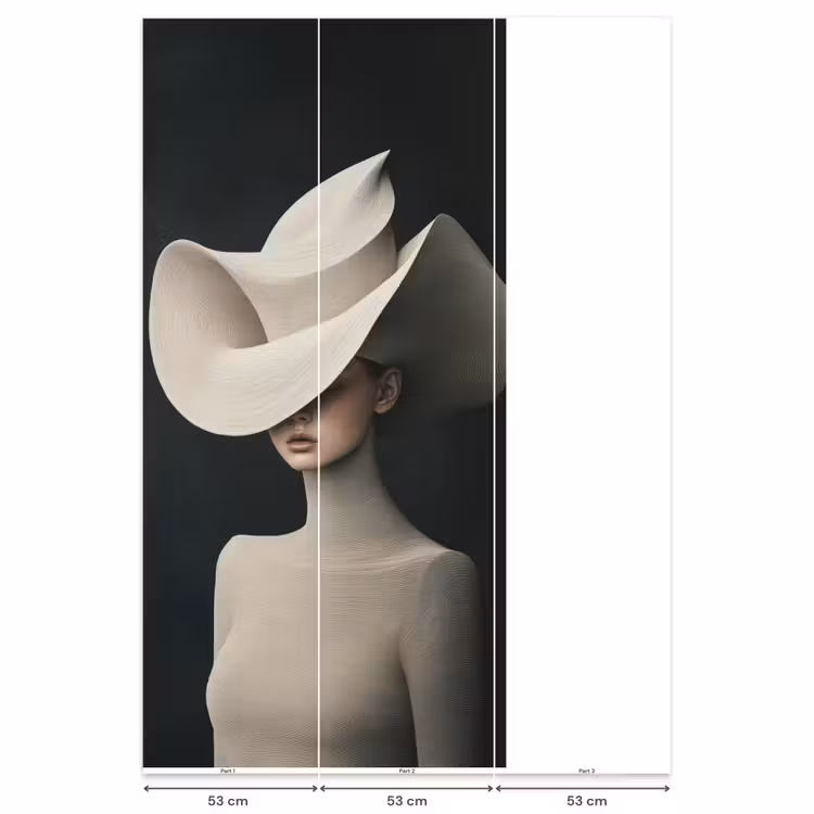 Behang - Vrouw - Golvende - Hoed — 6