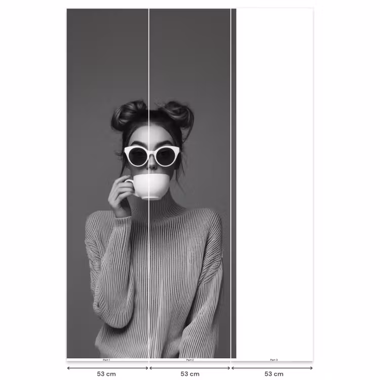 Behang - Vrouw - Koffie - Zwart - Wit — 6