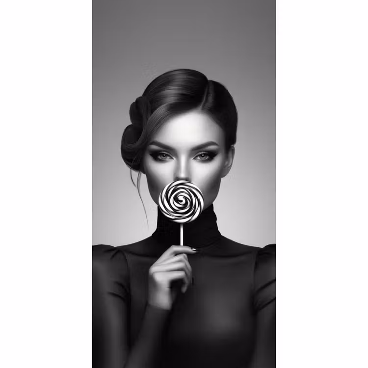 Behang - Vrouw - Lolly - Zwart — 2