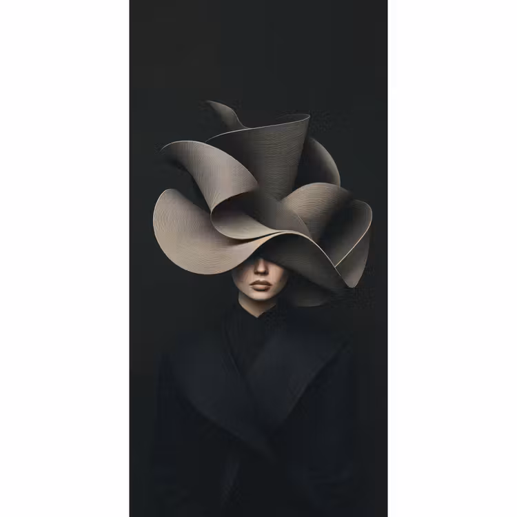 Behang - Zwarte - Hoed - Vrouw — 2