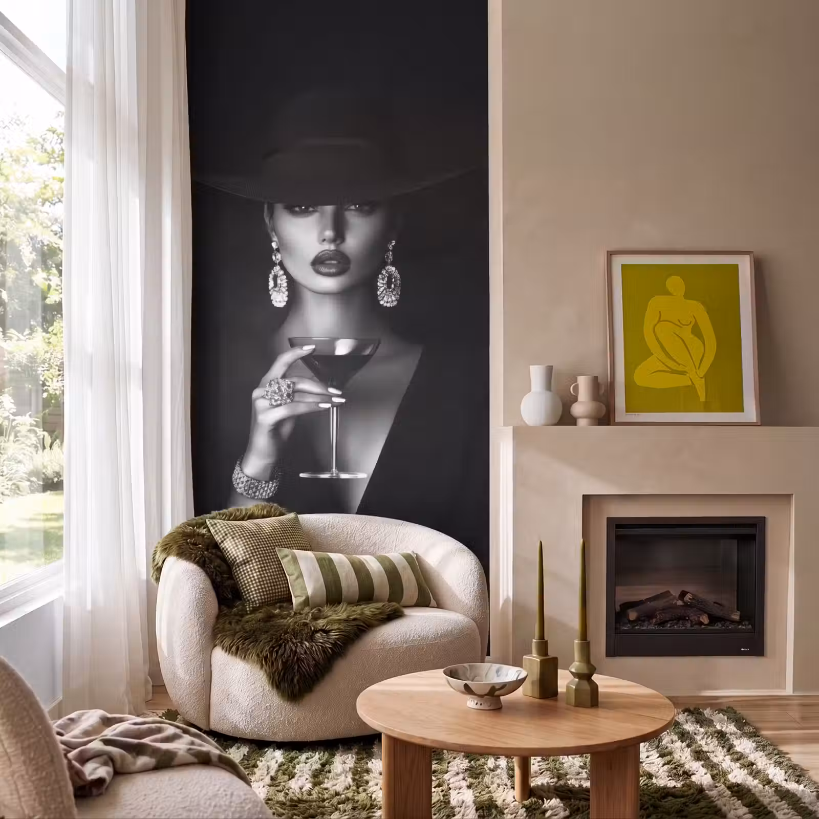 Behang - Vrouw - Cocktail - Chic — 1