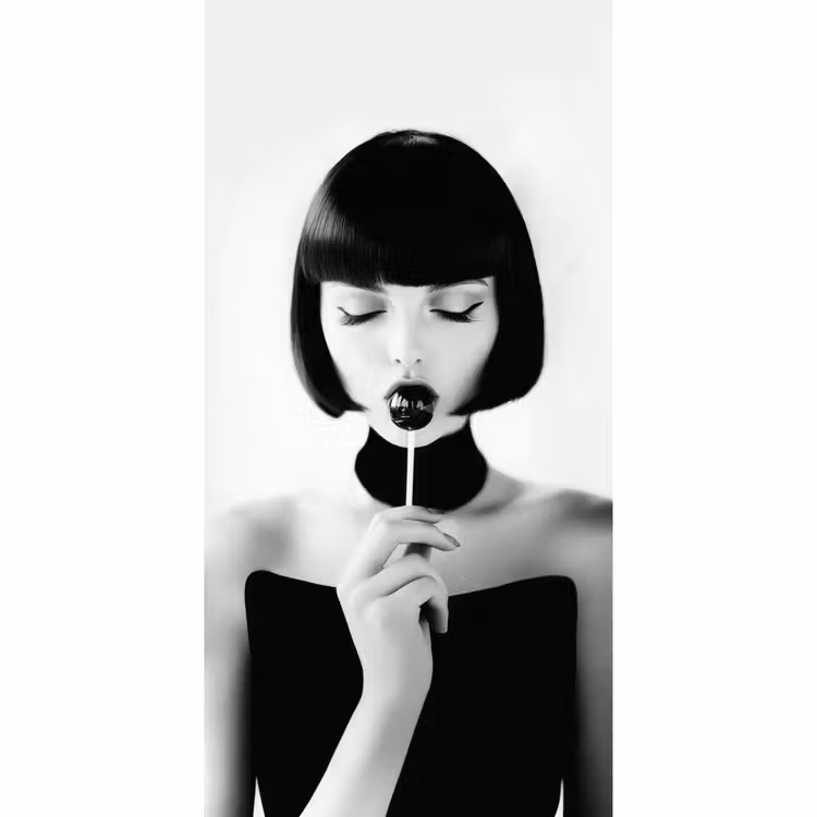 Behang - Vrouw - Lolly - Zwart - Wit — 2