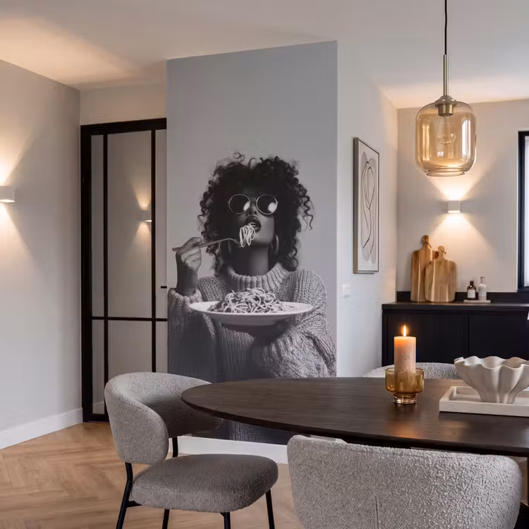 Behang - Vrouw - Pasta - Zwart - Wit — 5