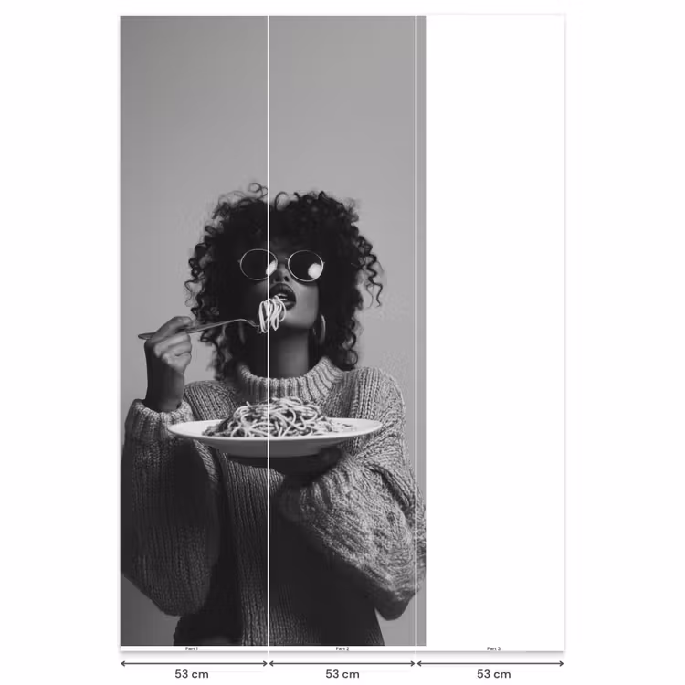 Behang - Vrouw - Pasta - Zwart - Wit — 6