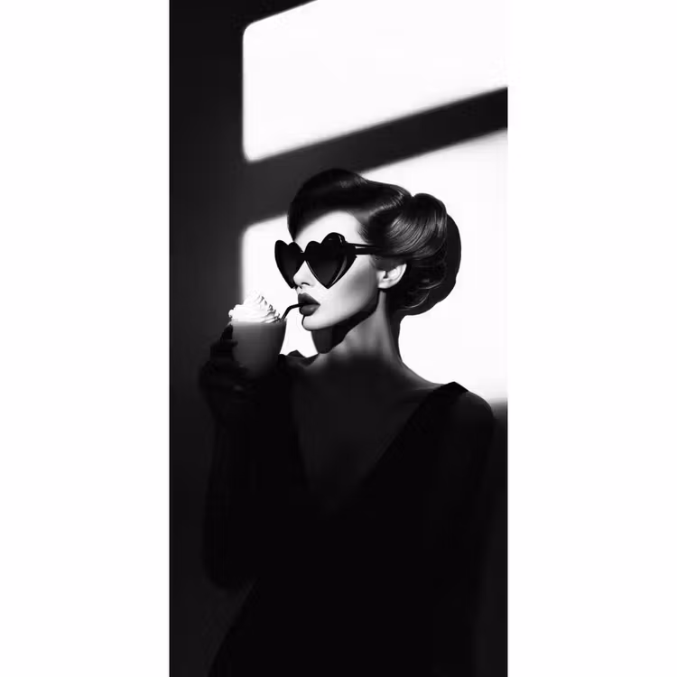 Behang - Vrouw - Zwart - Hart — 2