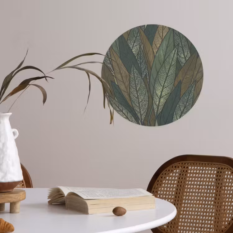 Behangcirkel - Bladeren - Patroon - Gestippeld - Natuur - Groen — 4