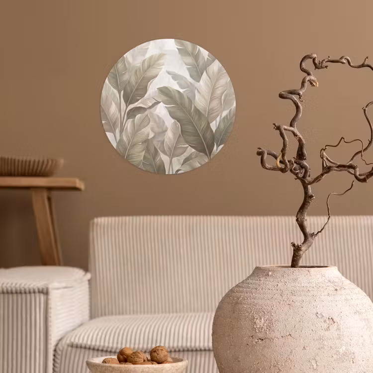 Behangcirkel - Bladeren - Tropisch - Natuur - Abstract - Beige — 2