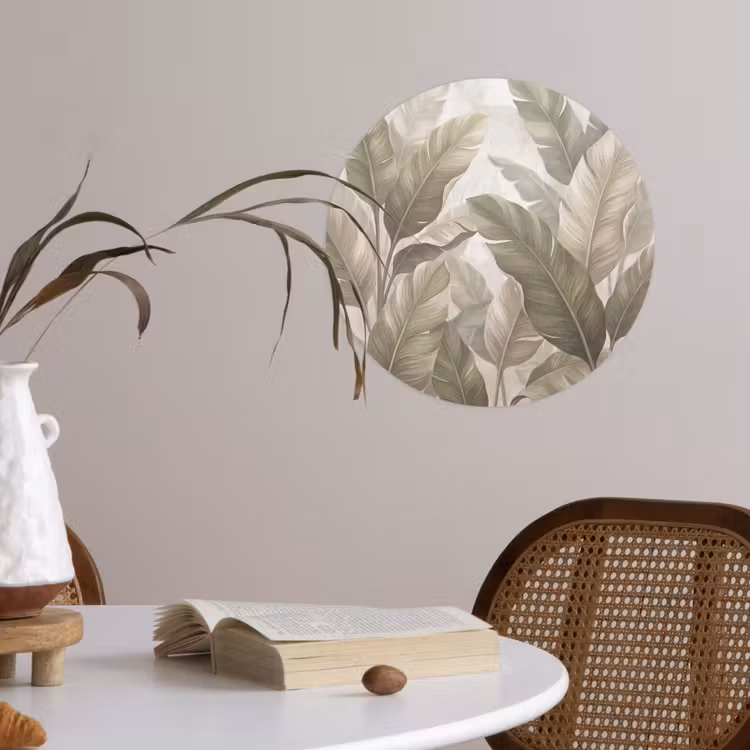 Behangcirkel - Bladeren - Tropisch - Natuur - Abstract - Beige — 4
