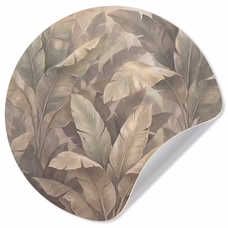 Behangcirkel - Bladeren - Tropisch - Natuur - Modern - Beige — 1