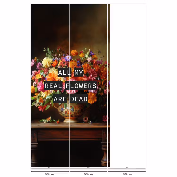 Behang - Kleur - Bloemen - Vintage - Bloemenvaas — 6