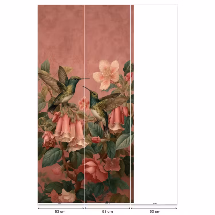 Behang - Kolibries - Bloemen - Groen - Roze — 6